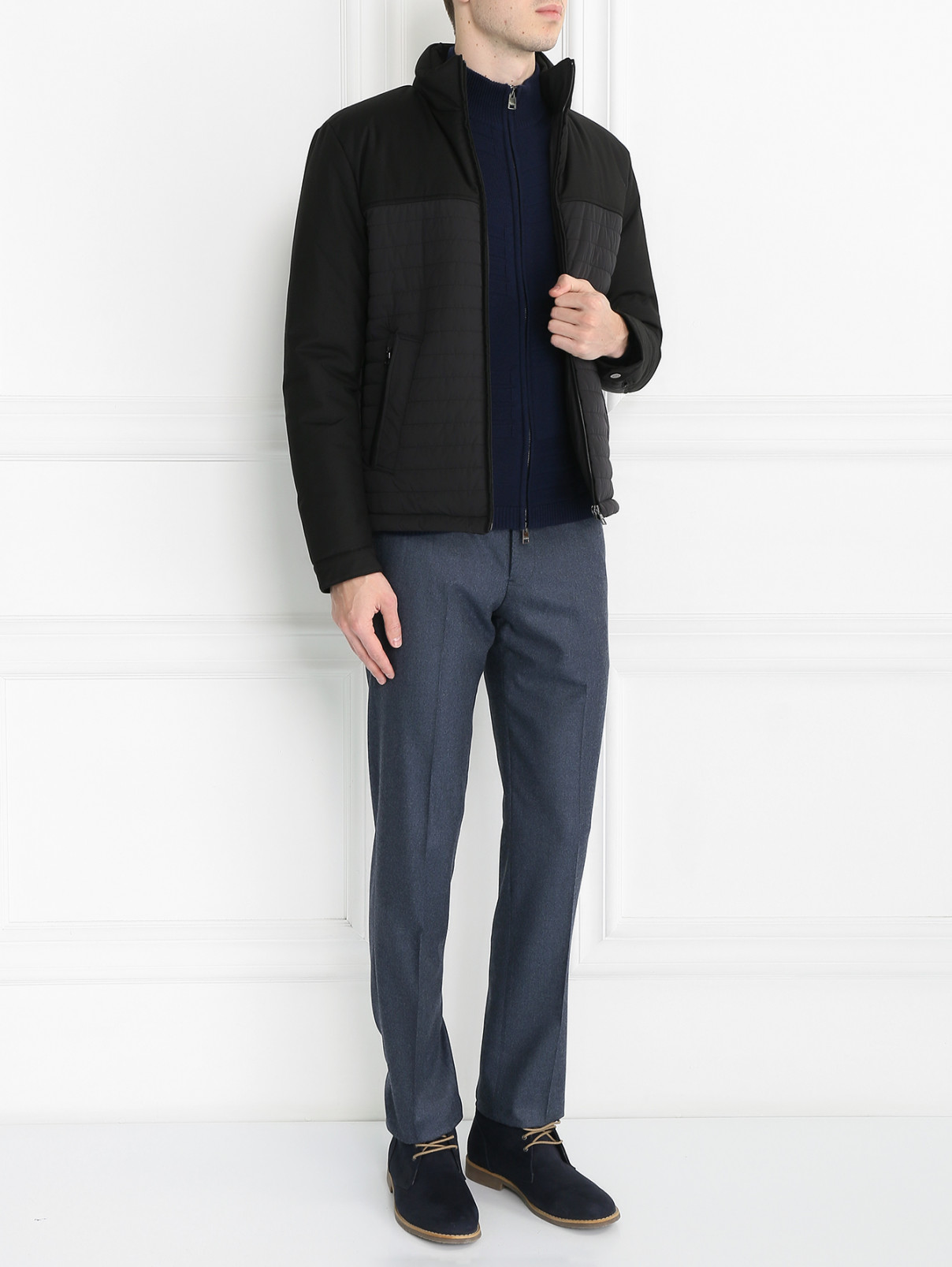 Куртка стеганая на молнии Pal Zileri  –  Модель Общий вид  – Цвет:  Черный