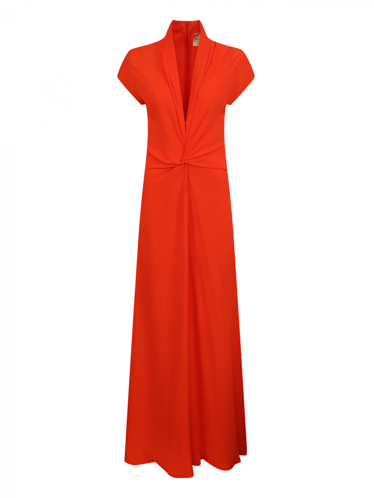 Платье-макси с драпировкой Erika Cavallini  –  Общий вид  – Цвет:  Красный