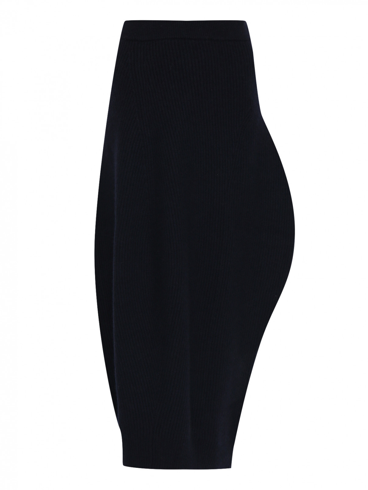 Трикотажная юбка из шерсти и кашемира Jil Sander  –  Общий вид  – Цвет:  Синий