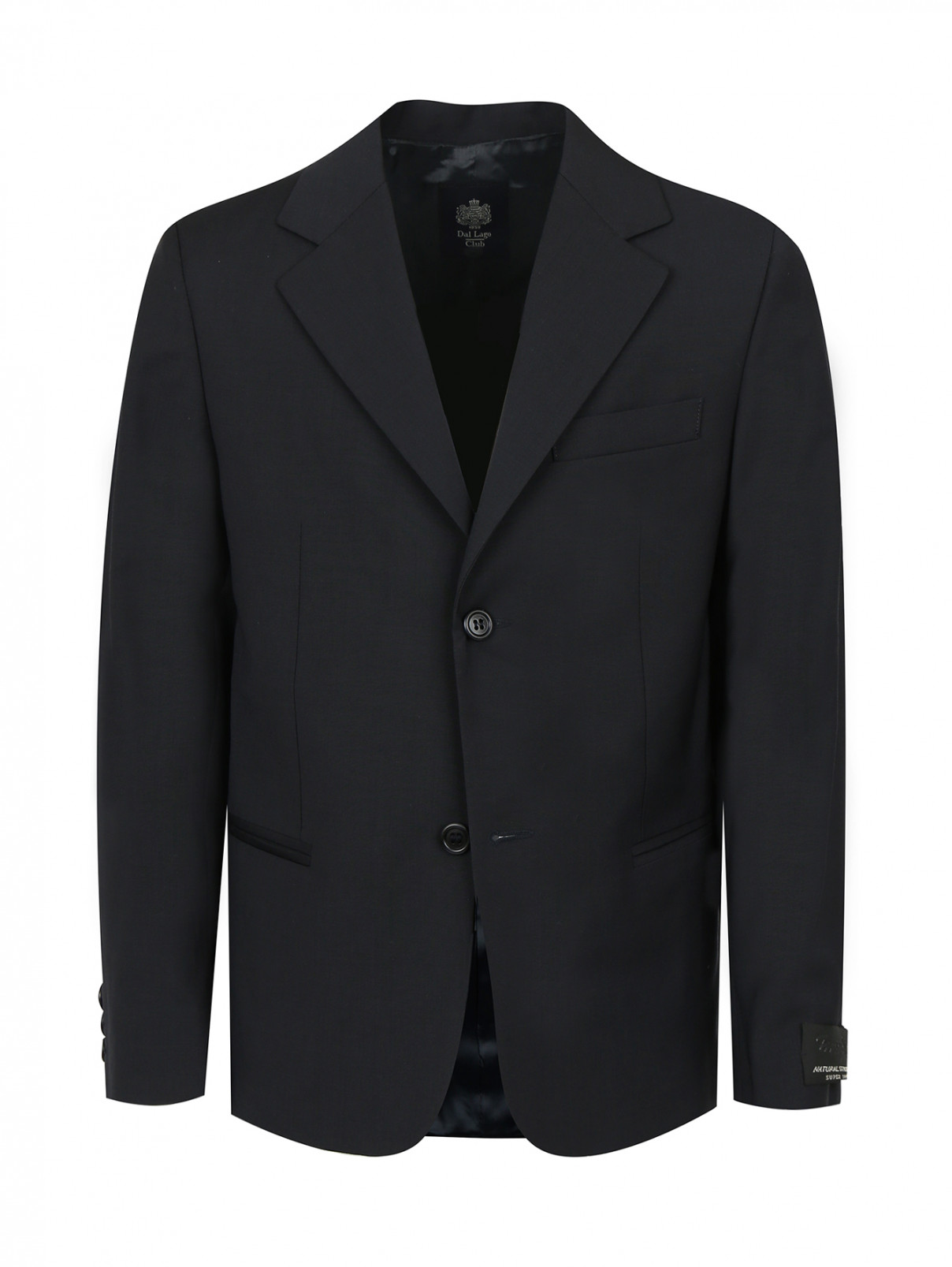 Пиджак классический из шерсти Cristina Dal Lago  –  Общий вид  – Цвет:  Черный