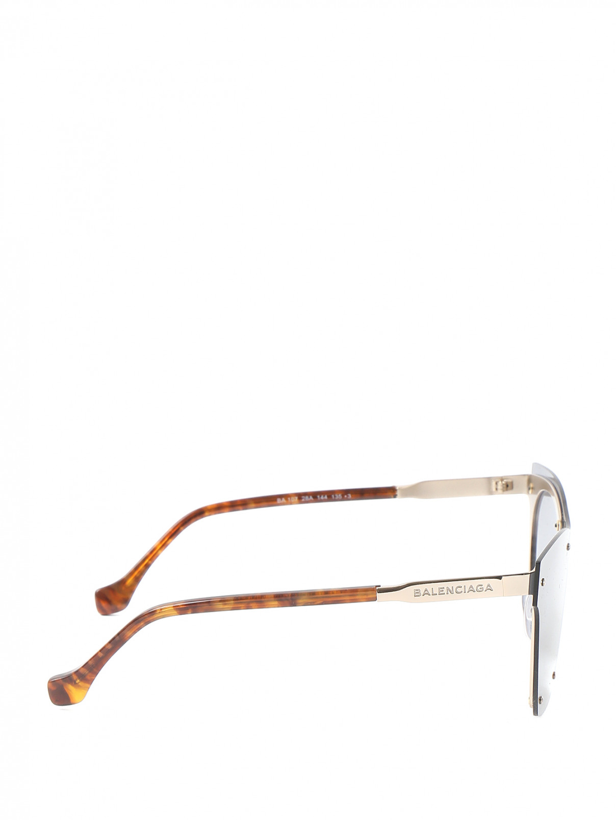 Солнцезащитные очки в оправе из пластика и металла Balenciaga  –  Обтравка2  – Цвет:  Синий