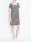 Платье из смешанного хлопка свободного кроя с узором "полоска" BOSCO  –  Модель Общий вид