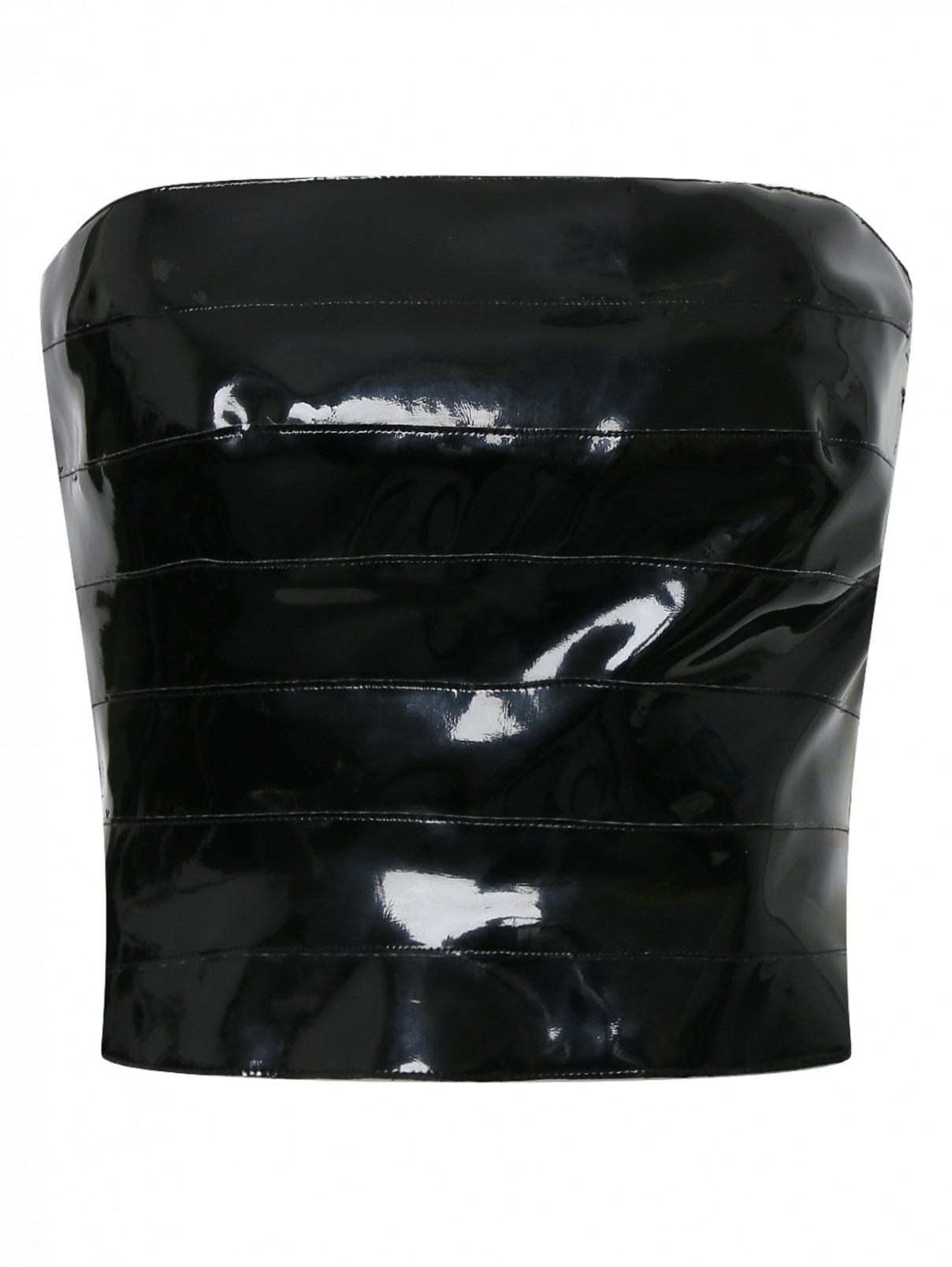 Лаковый топ Emporio Armani  –  Общий вид  – Цвет:  Черный