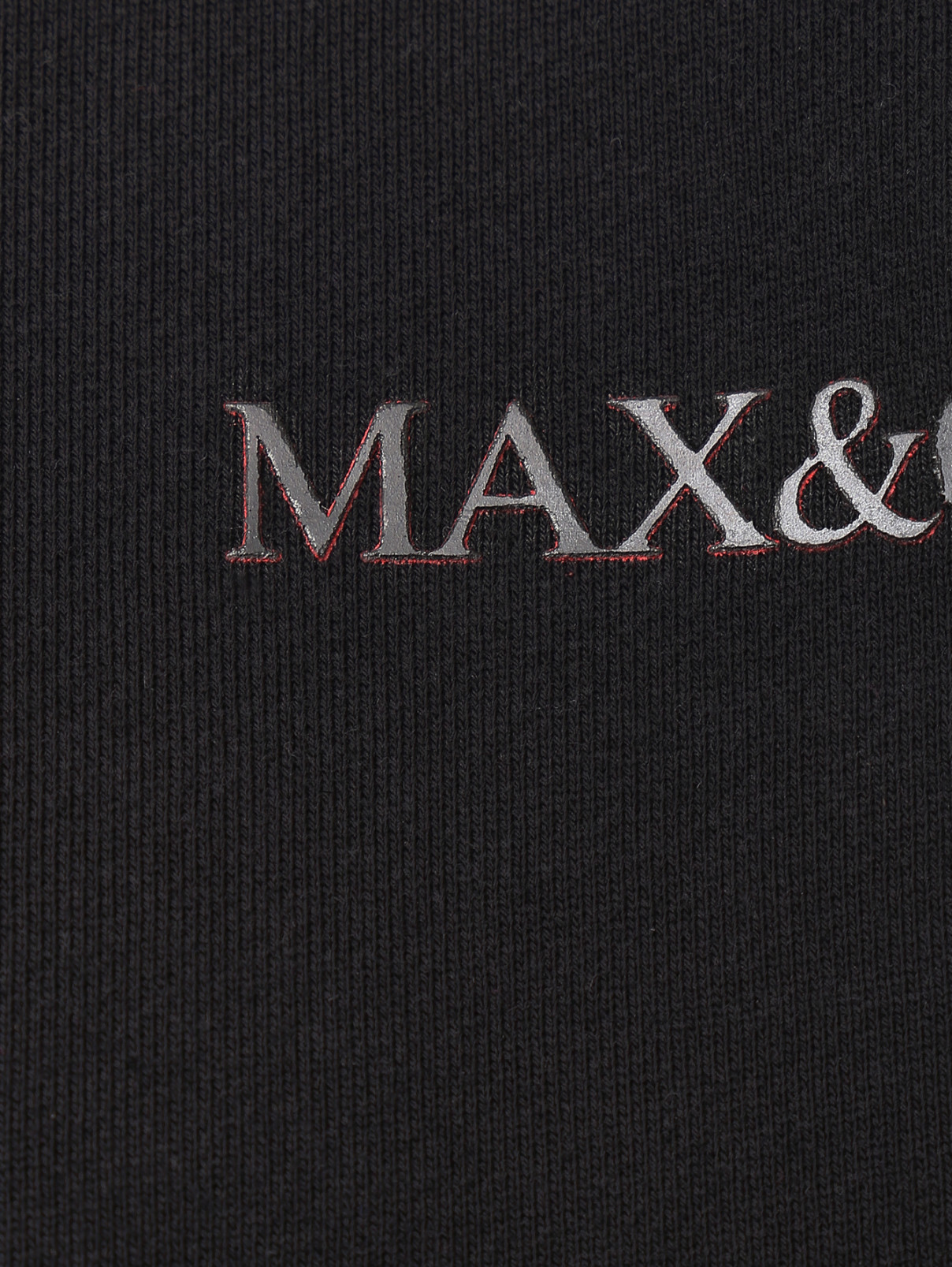 Брюки из хлопка на резинке Max&Co  –  Деталь1  – Цвет:  Черный