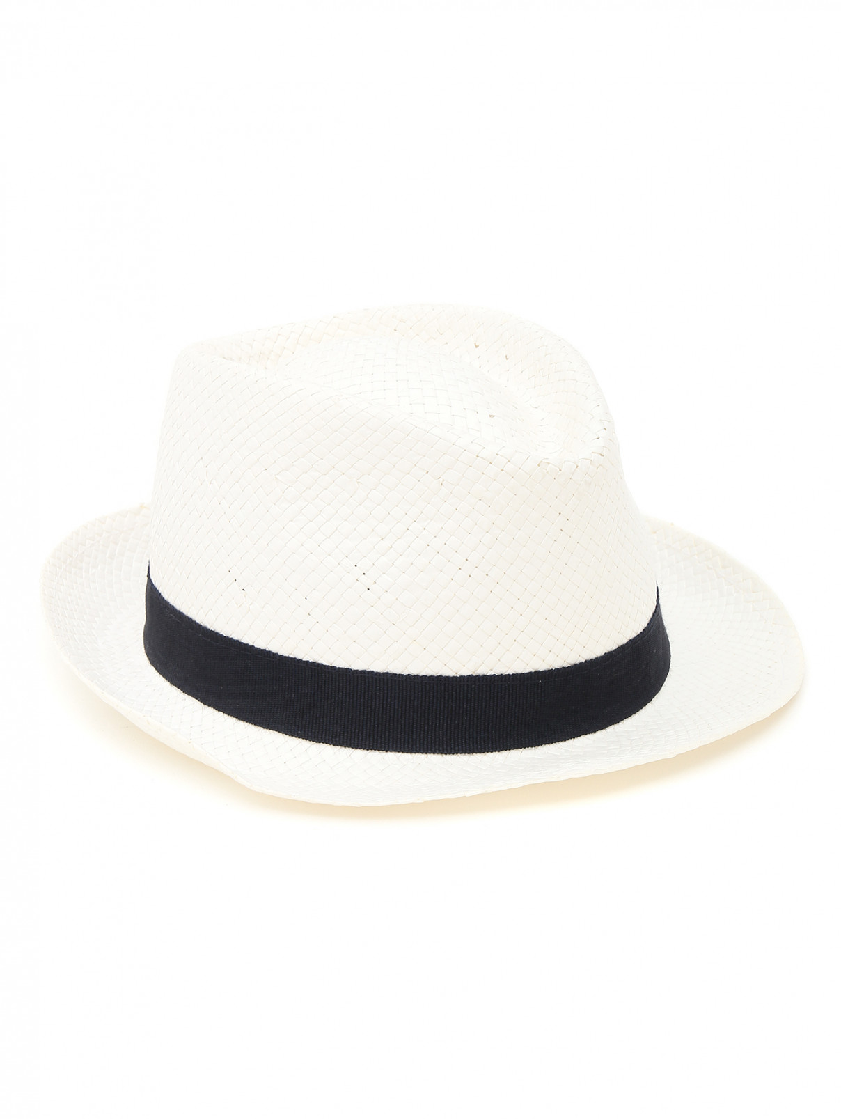 Соломенная шляпа с контрастной лентой Catya  –  Общий вид  – Цвет:  Белый