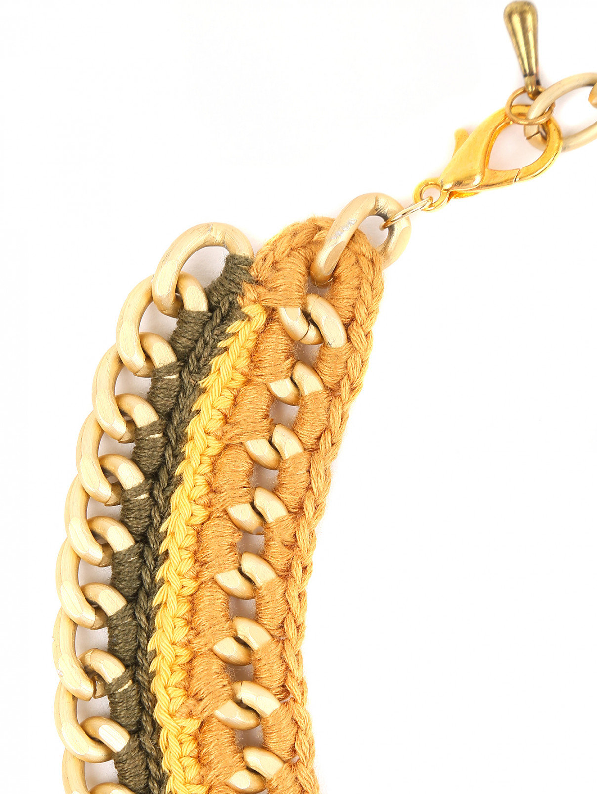 Ожерелье на цепи с отделкой из нитей и камней Inga Kazumyan  –  Деталь1  – Цвет:  Мультиколор