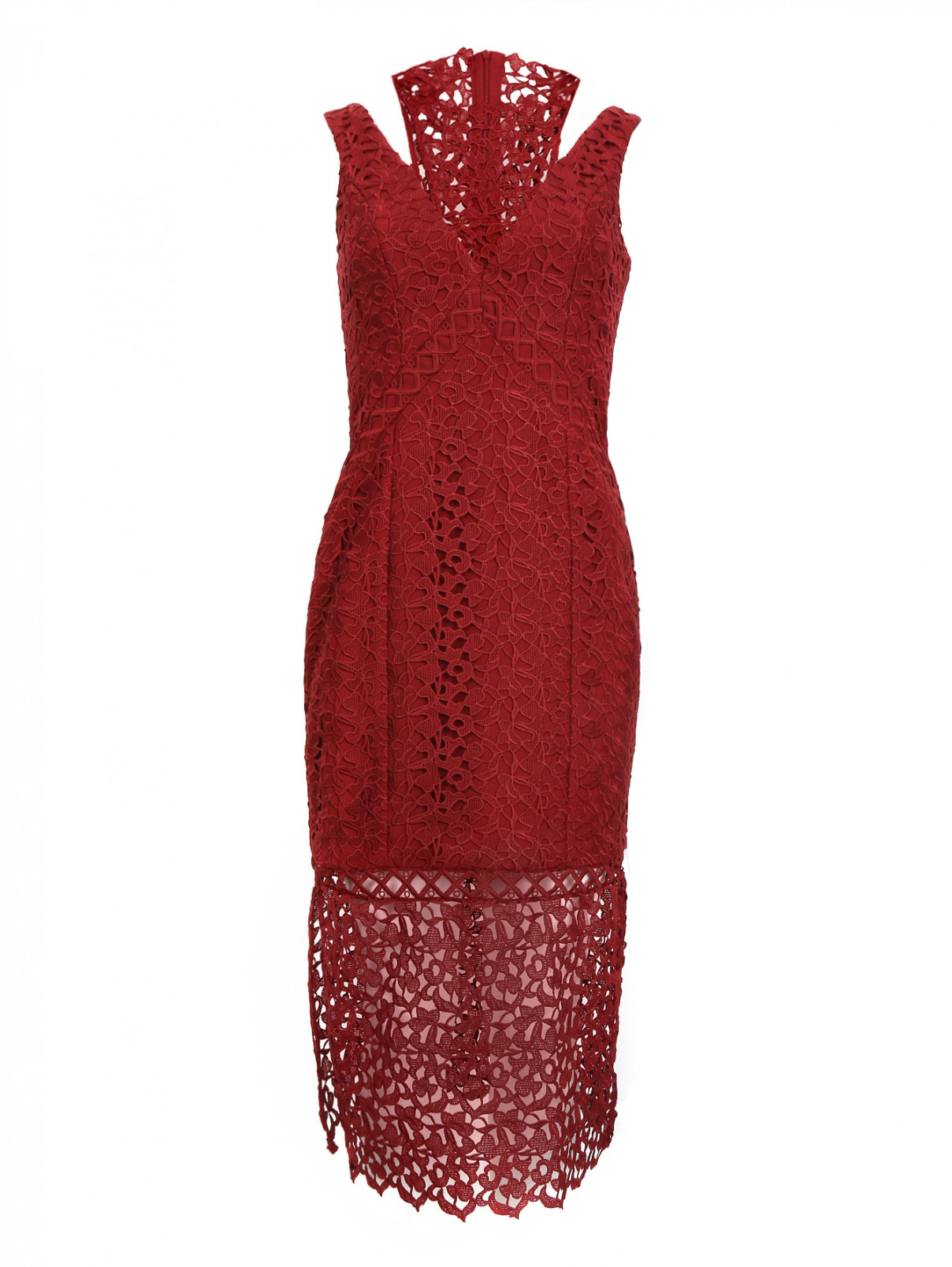 Платье-футляр из кружева Keepsake  –  Общий вид  – Цвет:  Красный