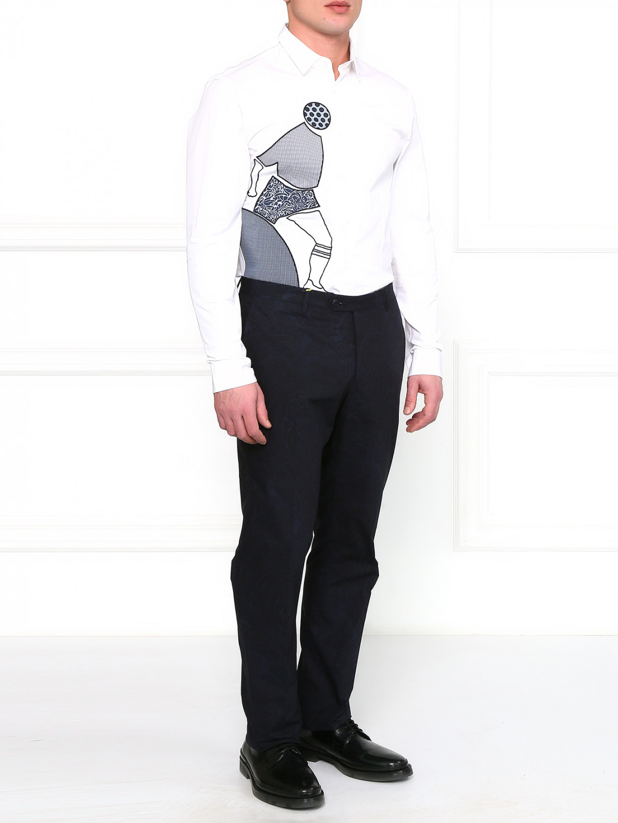 Рубашка из хлопка с узором Antonio Marras  –  Модель Общий вид  – Цвет:  Белый