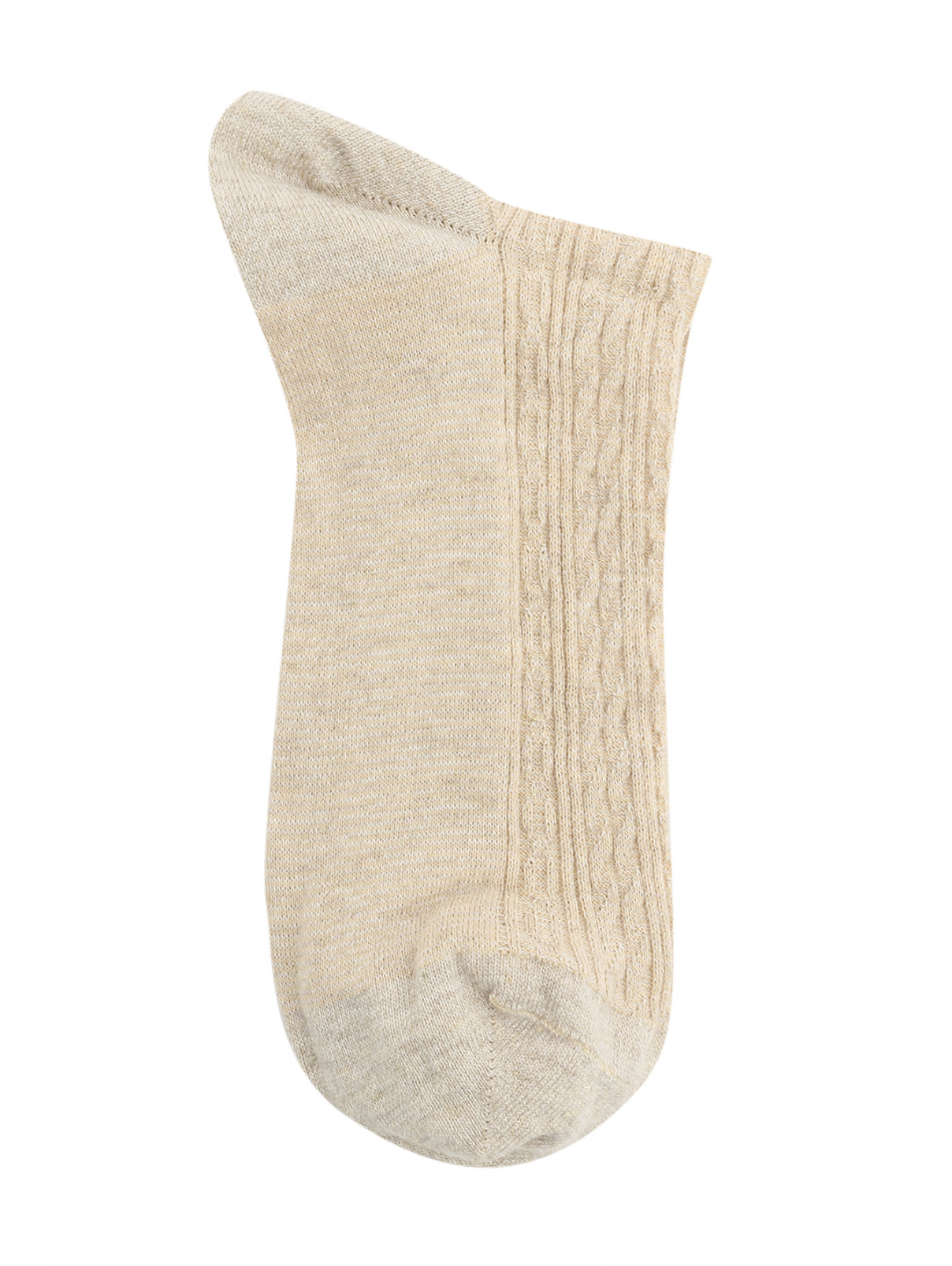 Носки из хлопка с узором "полоска" ALTO MILANO  –  Общий вид  – Цвет:  Бежевый