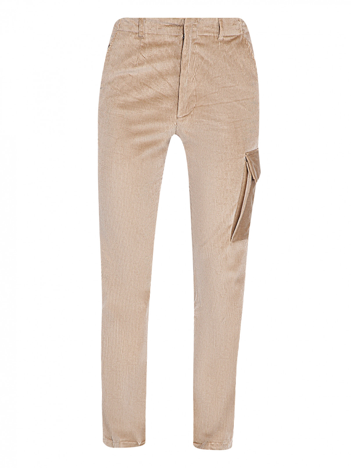 Вельветовые брюки из хлопка с накладным карманом Paul Smith  –  Общий вид  – Цвет:  Бежевый