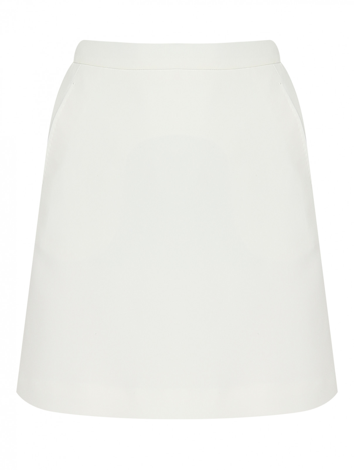 Юбка-мини с карманами Max Mara  –  Общий вид  – Цвет:  Белый