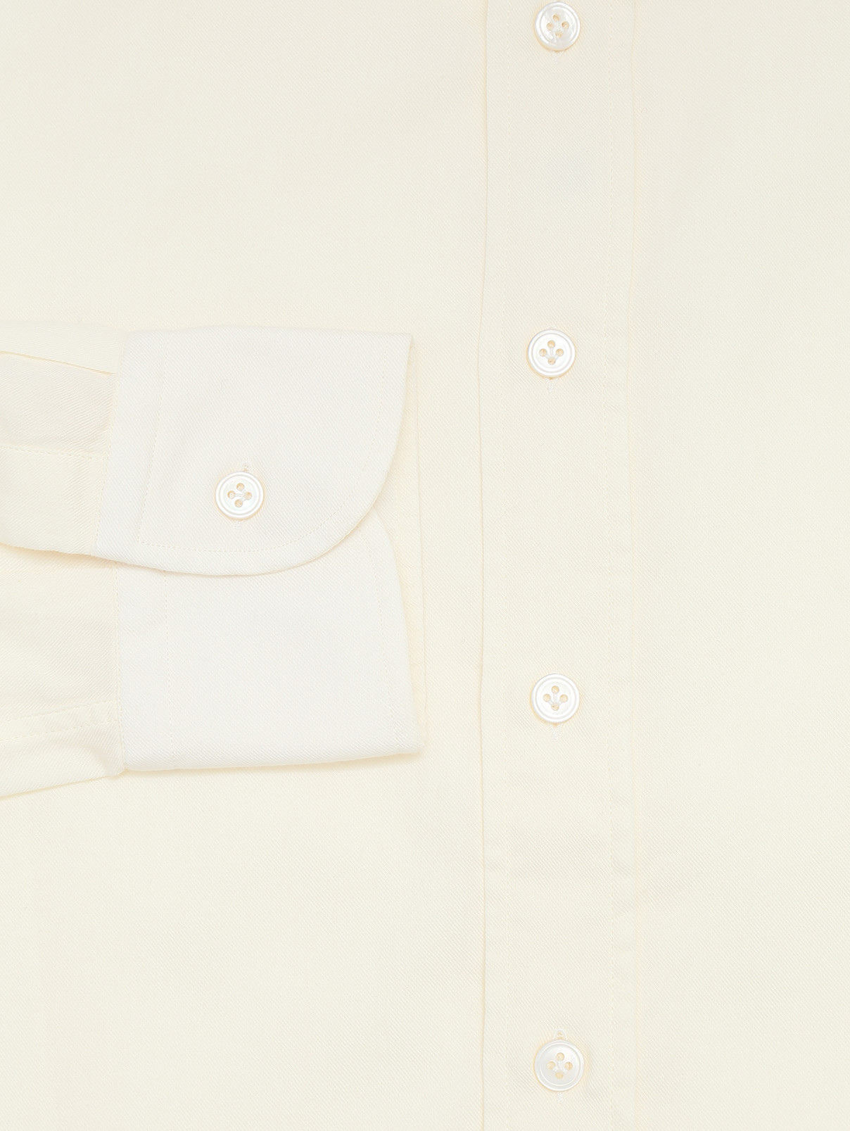 Однотонная рубашка из хлопка и шерсти LARDINI  –  Деталь  – Цвет:  Бежевый