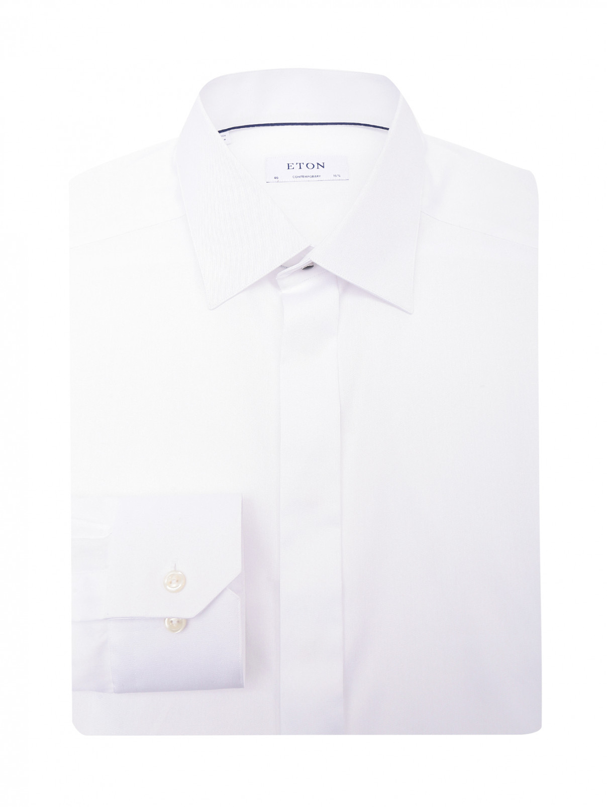 Рубашка из хлопка базовая Eton  –  Общий вид  – Цвет:  Белый