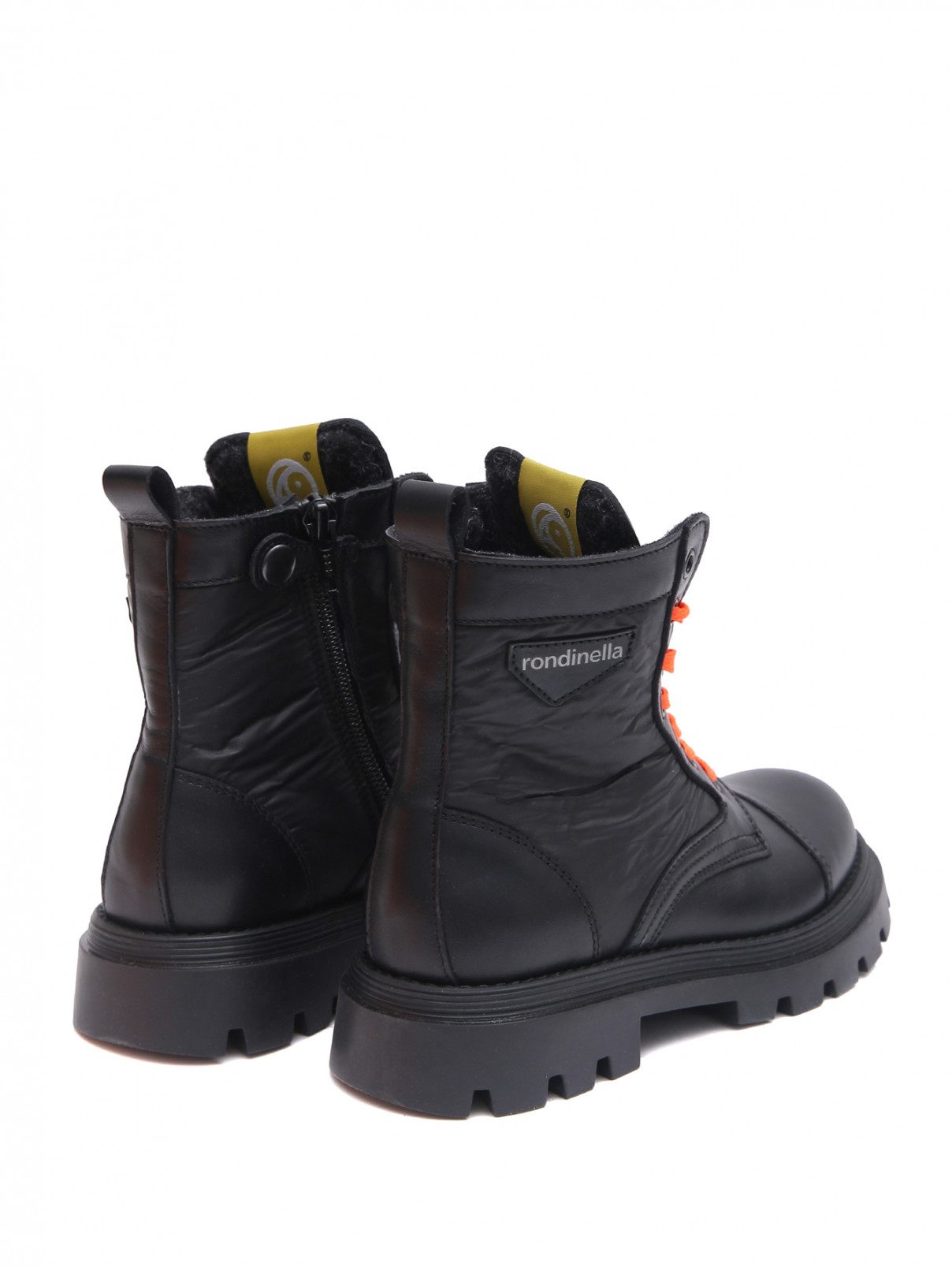 Ботинки с акцентными шнурками Rondinella  –  Обтравка2  – Цвет:  Черный