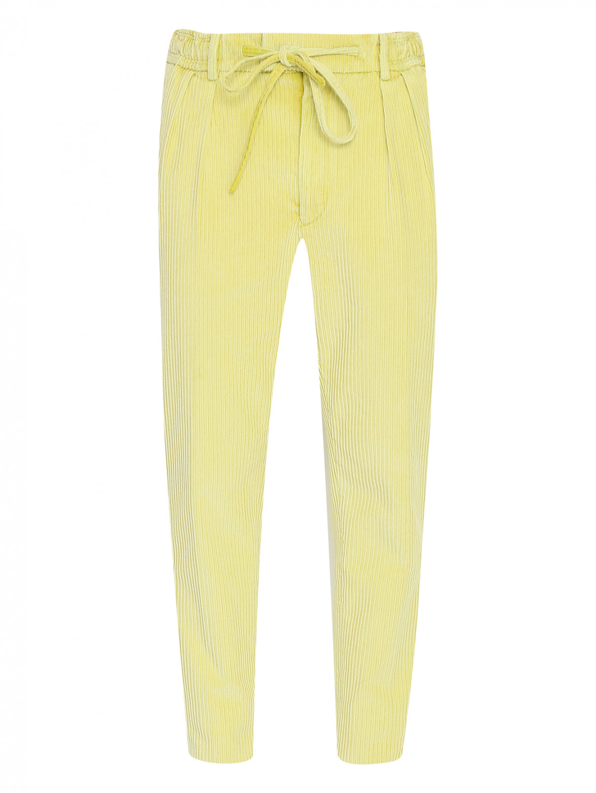 Вельветовые брюки на резинке Gabriele Pasini  –  Общий вид  – Цвет:  Желтый