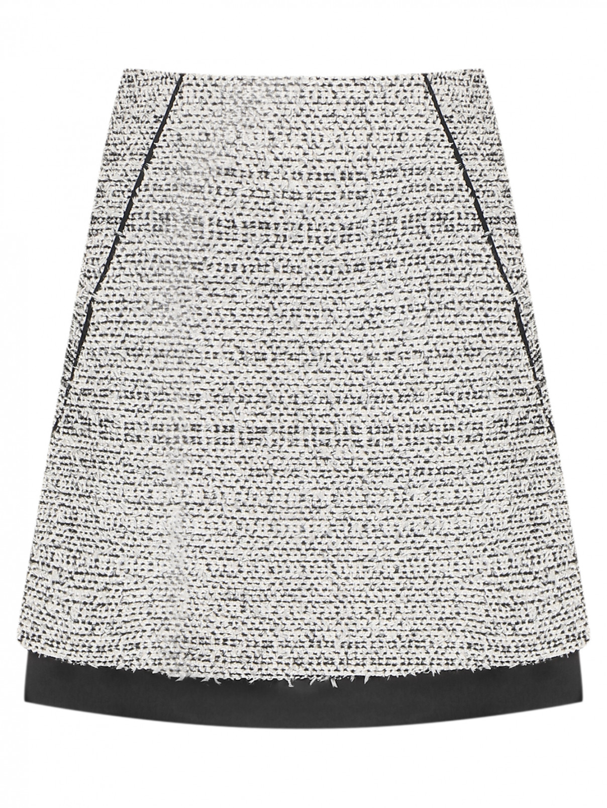 Фактурная юбка с люрексом и контрастной отделкой Karl Lagerfeld  –  Общий вид  – Цвет:  Белый