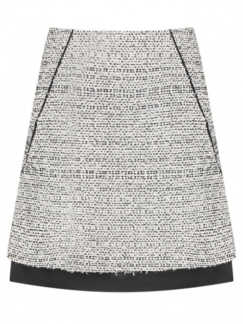 Фактурная юбка с люрексом и контрастной отделкой - Общий вид