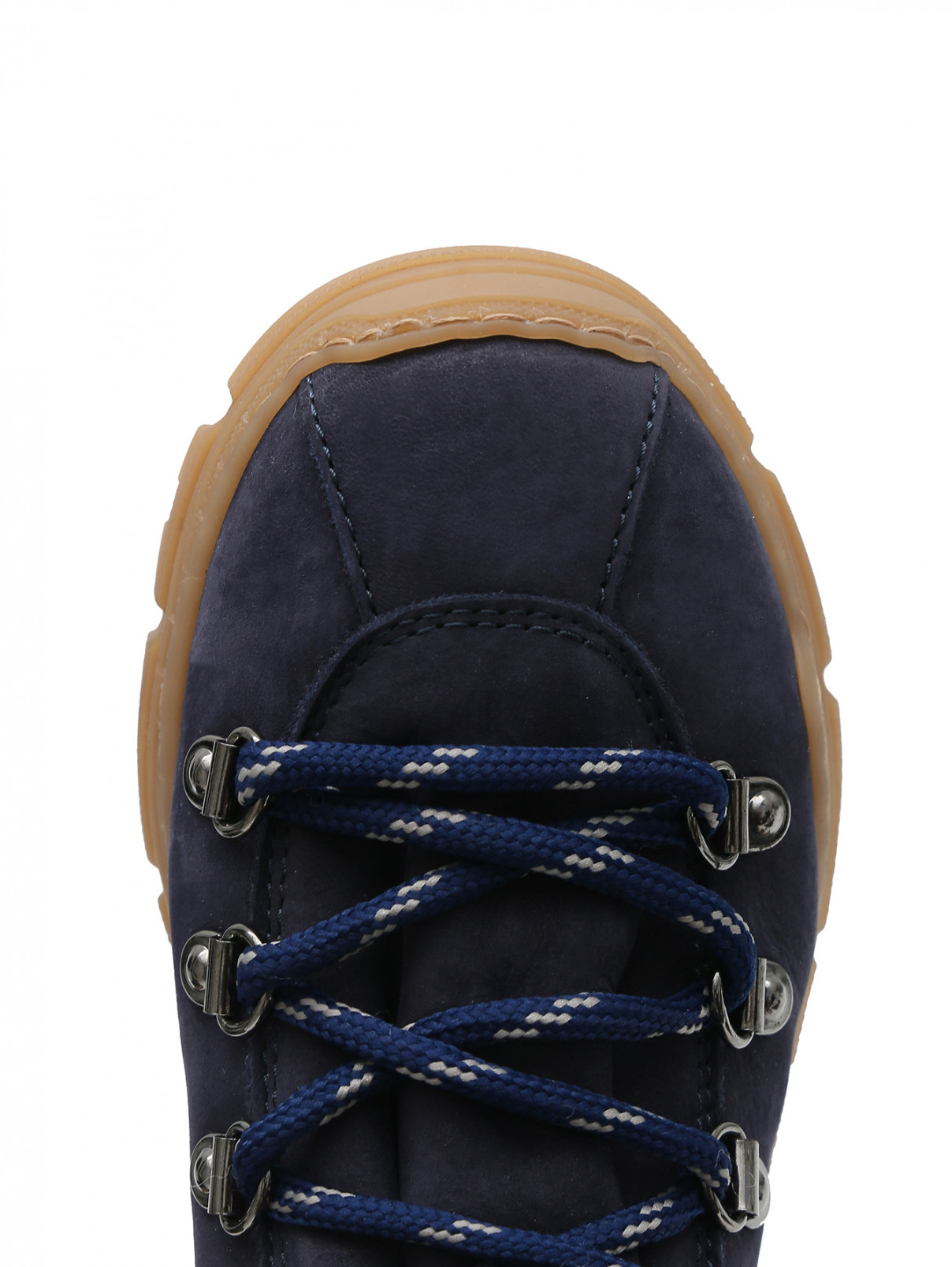 Утепленные ботинки на шнурках Emporio Armani  –  Обтравка3  – Цвет:  Синий
