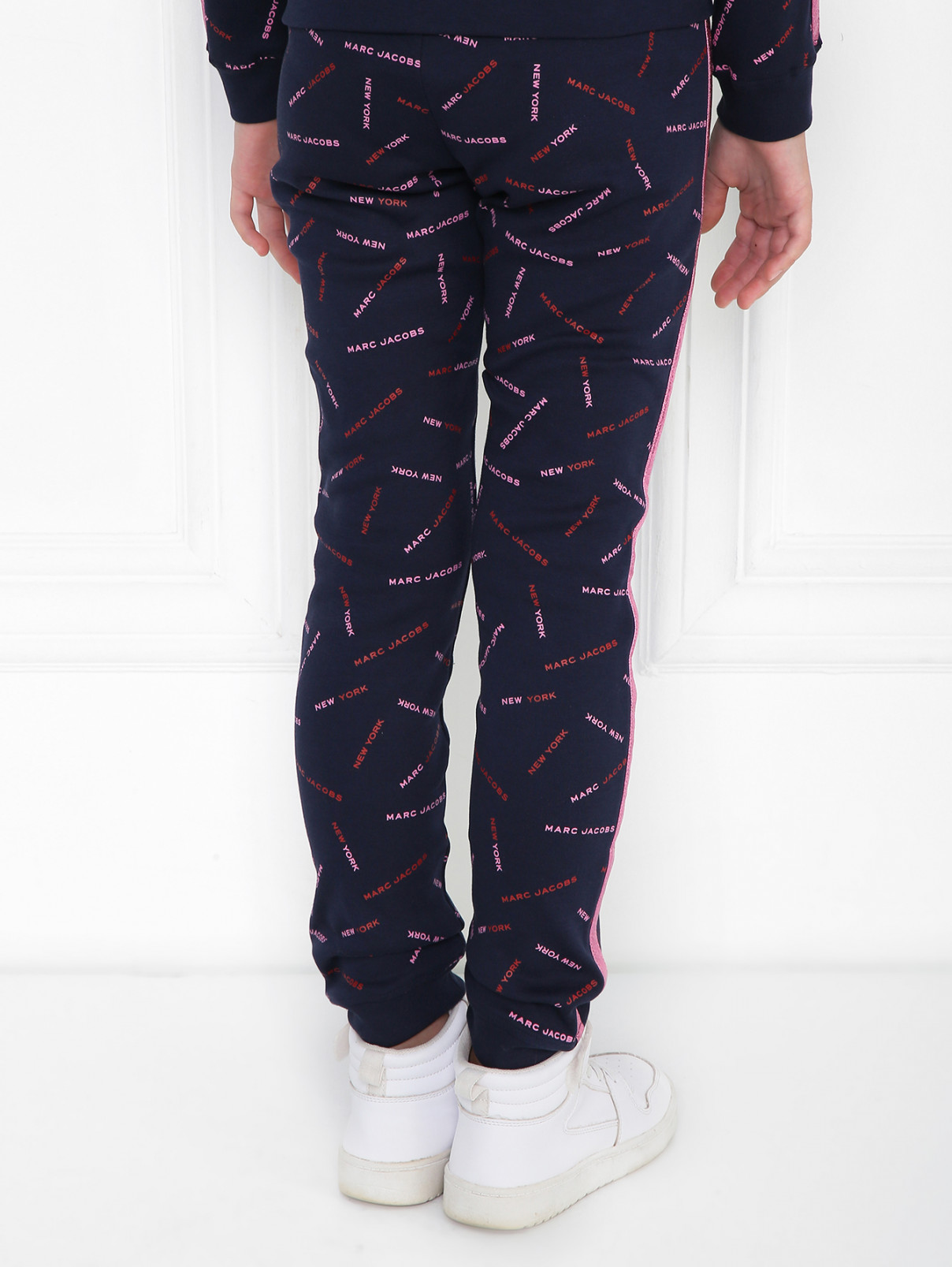 Брюки из хлопка с лампасами Little Marc Jacobs  –  МодельВерхНиз1  – Цвет:  Синий