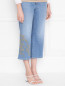Укороченные джинсы с вышивкой Persona by Marina Rinaldi  –  МодельВерхНиз
