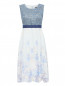 Платье из комбинированной ткани с цветочным узором Marina Rinaldi  –  Общий вид