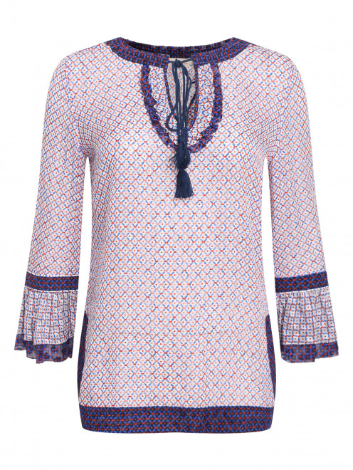 Туника из шелка с узором Tory Burch - Общий вид
