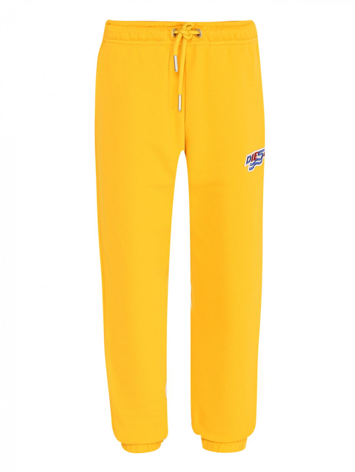 Трикотажные брюки с нашивкой Diesel  –  Общий вид  – Цвет:  Желтый