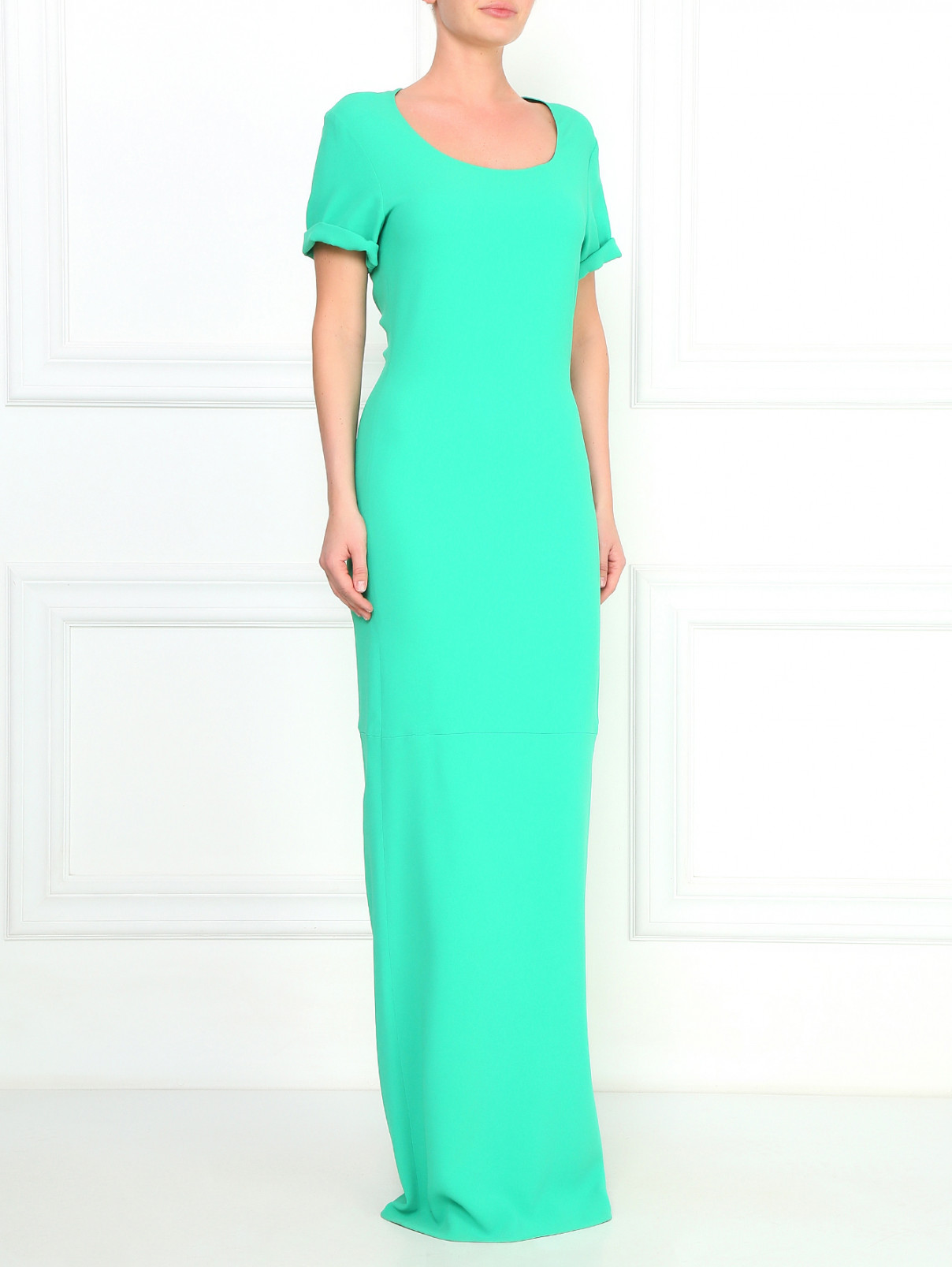 Платье-макси с разрезом сзади Costume National  –  Модель Общий вид  – Цвет:  Зеленый
