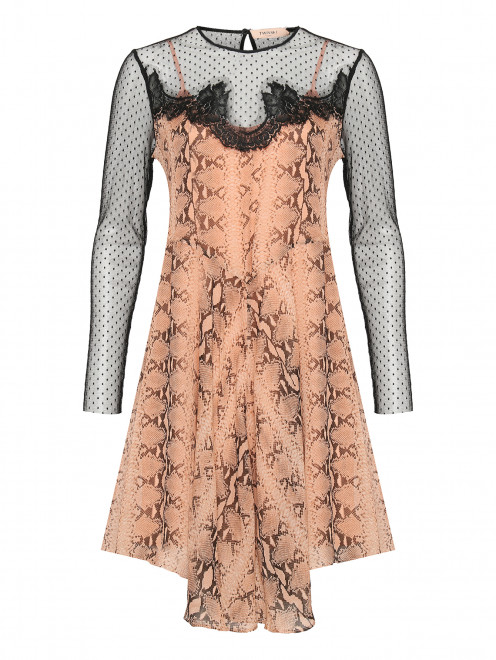 Платье с узором и кружевной отделкой TWINSET - Общий вид