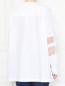 Блуза из хлопка с прозрачными вставками на рукавах Marina Rinaldi  –  МодельВерхНиз1