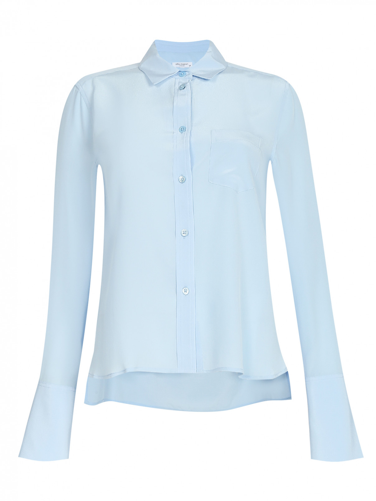 Блуза из шелка асимметричного кроя Equipment  –  Общий вид  – Цвет:  Синий