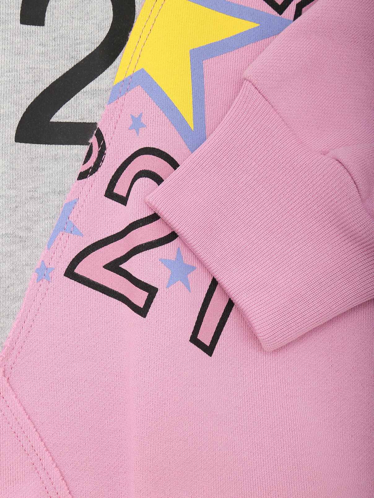 Свитшот с принтом и длинным рукавом N21  –  Деталь1  – Цвет:  Розовый