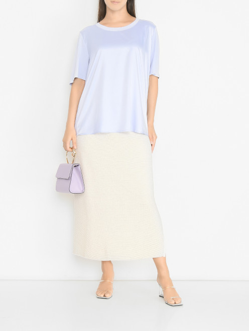 Комбинированная однотонная блуза Marina Rinaldi - МодельОбщийВид