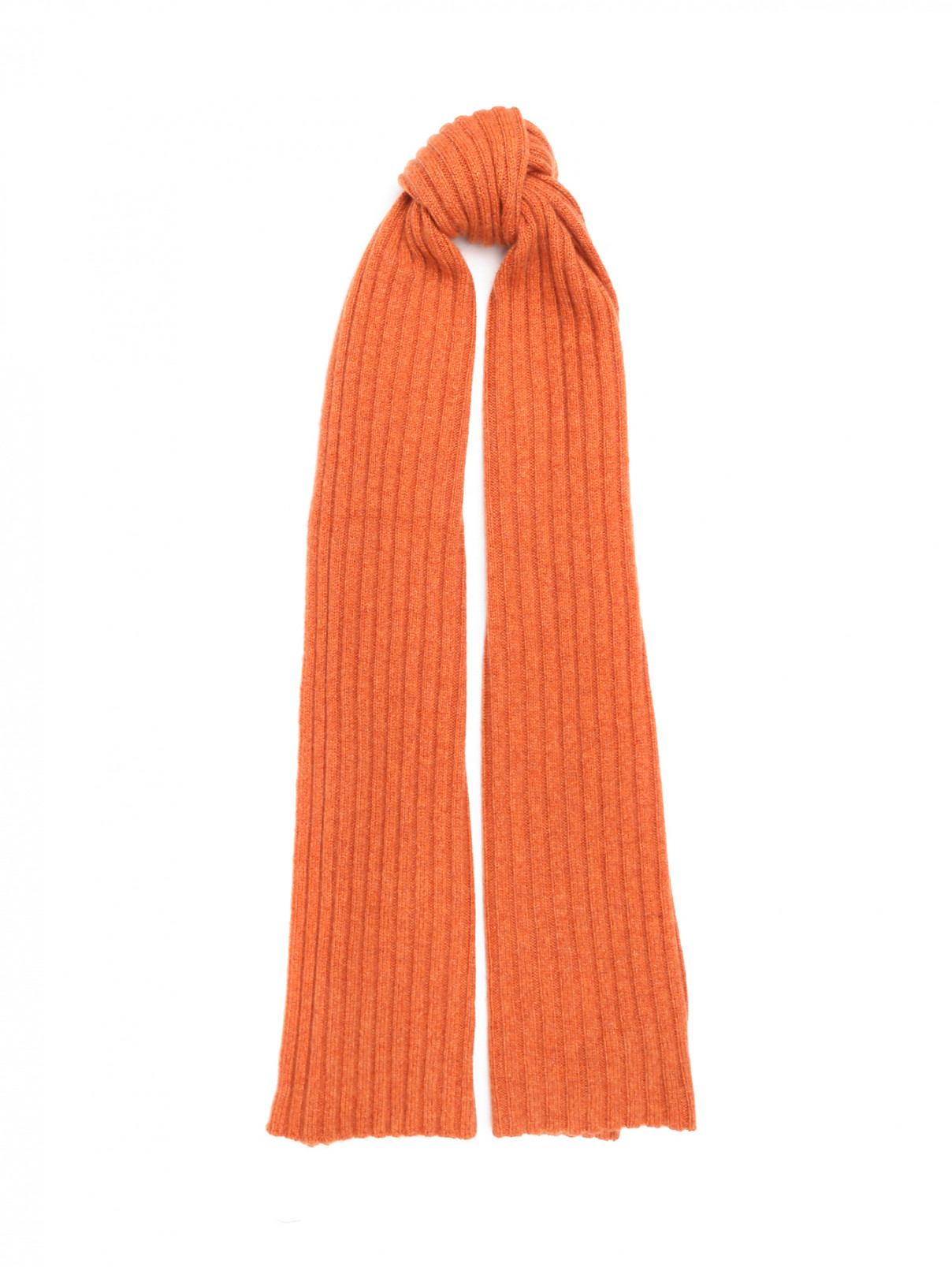 Однотонный шарф из кашемира Isaia  –  Общий вид  – Цвет:  Оранжевый