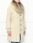 Утепленное пальто с меховой отделкой Ermanno Scervino  –  МодельВерхНиз