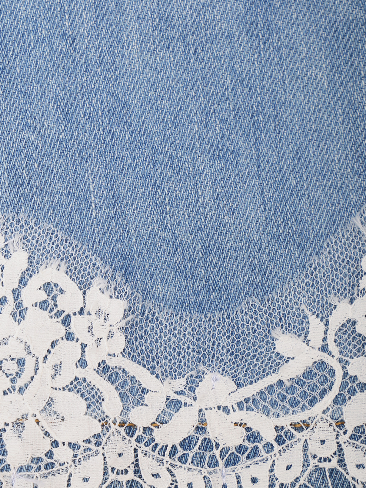 Джинсовые шорты-юбка с кружевной отделкой Ermanno Firenze  –  Деталь1  – Цвет:  Синий