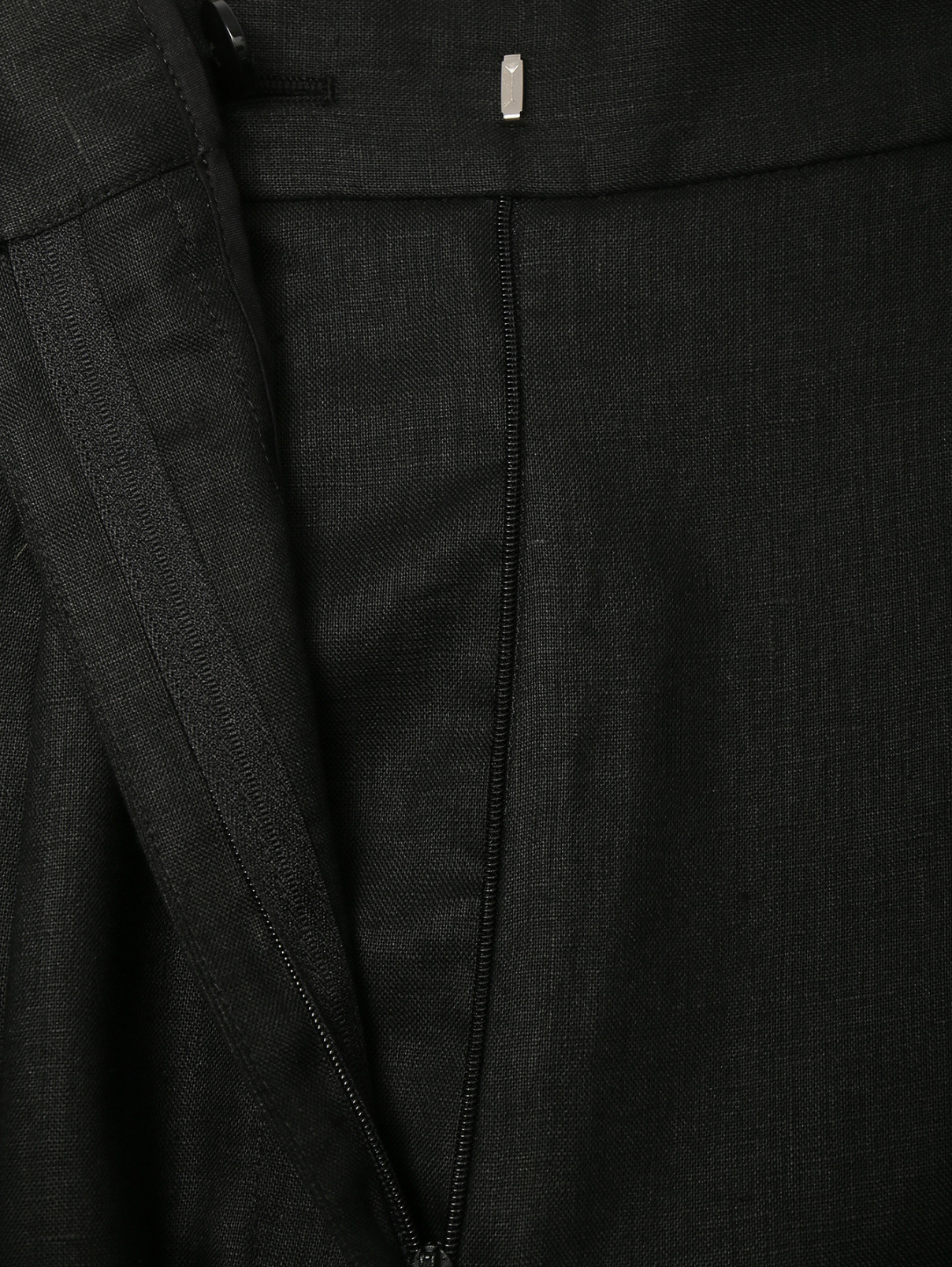 Свободные брюки из льна LARDINI  –  Деталь1  – Цвет:  Черный