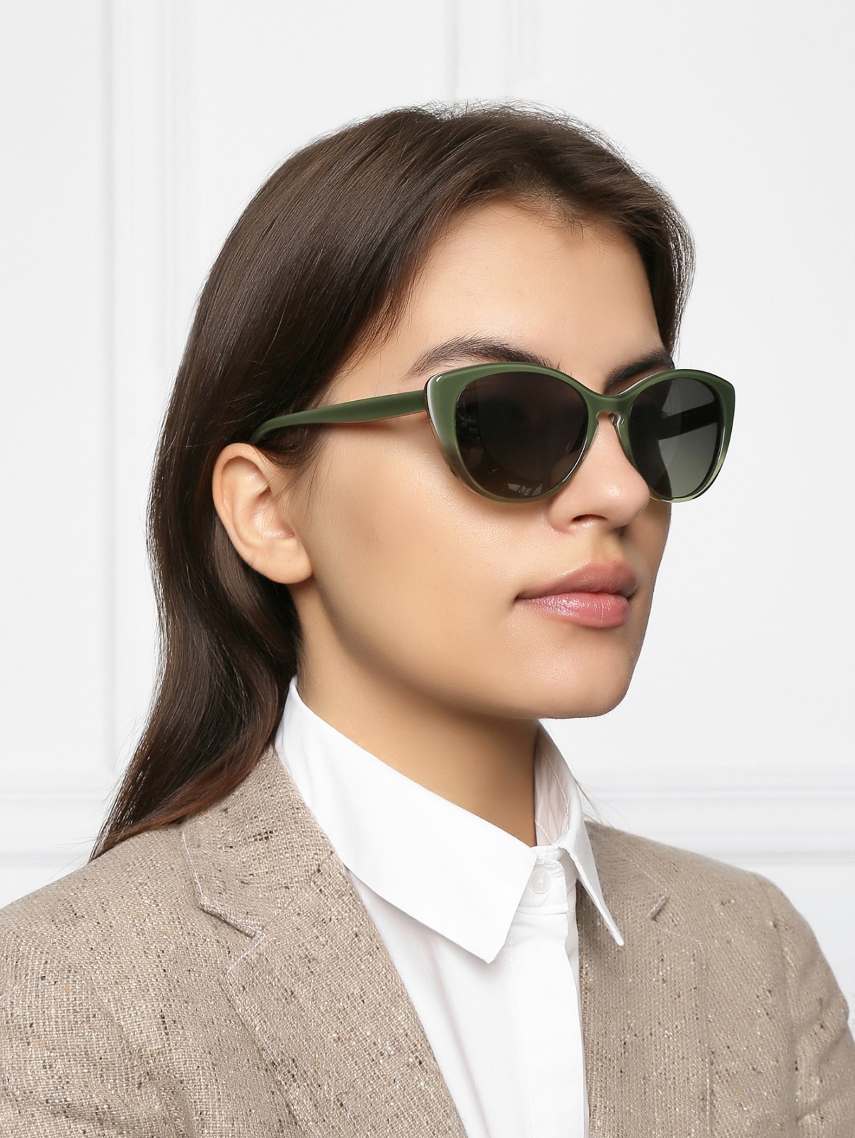 Солнцезащитные очки в пластиковой оправе Oliver Peoples  –  МодельОбщийВид  – Цвет:  Зеленый