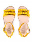 Кожаные сандалии с декоративными помпонами Baby Dior  –  Обтравка4