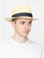 Шляпа соломенная с контрастной вставкой Stetson  –  МодельОбщийВид
