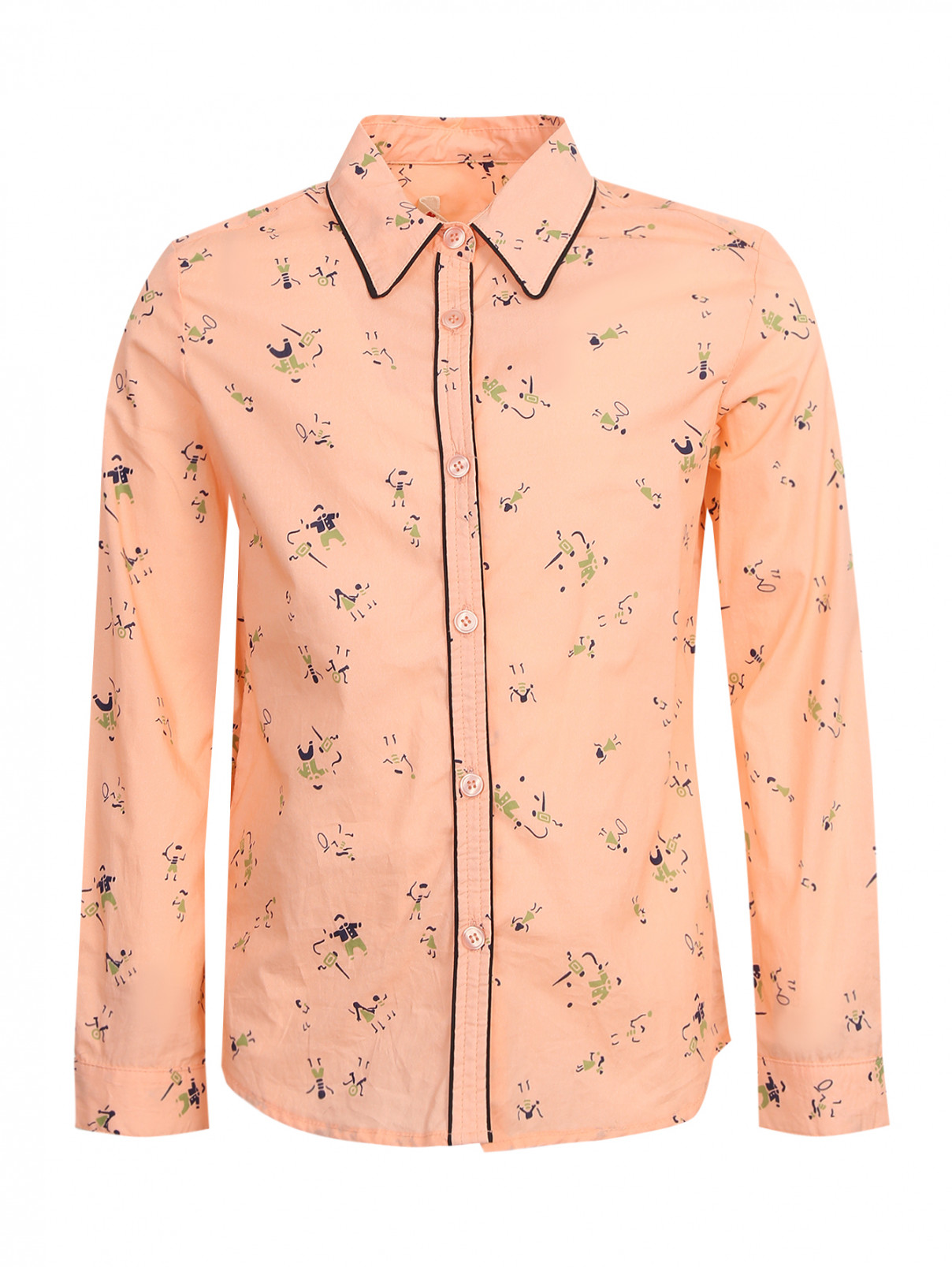 Блуза из хлопка с принтом Marni  –  Общий вид  – Цвет:  Розовый