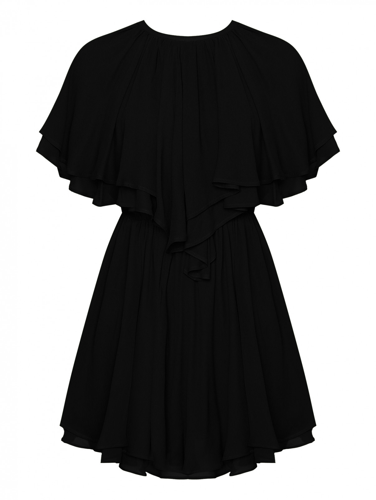 Платье из вискозы с воланами Dondup  –  Общий вид  – Цвет:  Черный