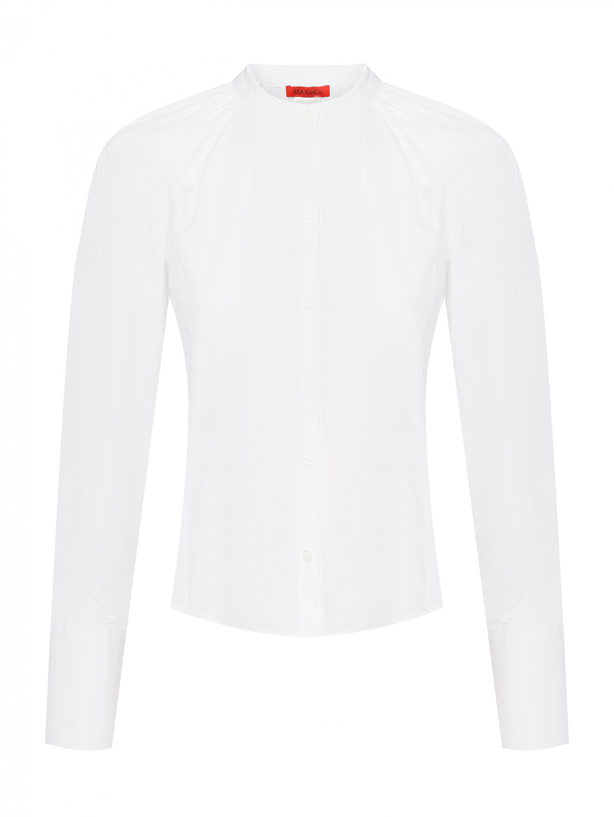 Приталенная рубашка с рукавами-реглан Max&Co  –  Общий вид  – Цвет:  Белый