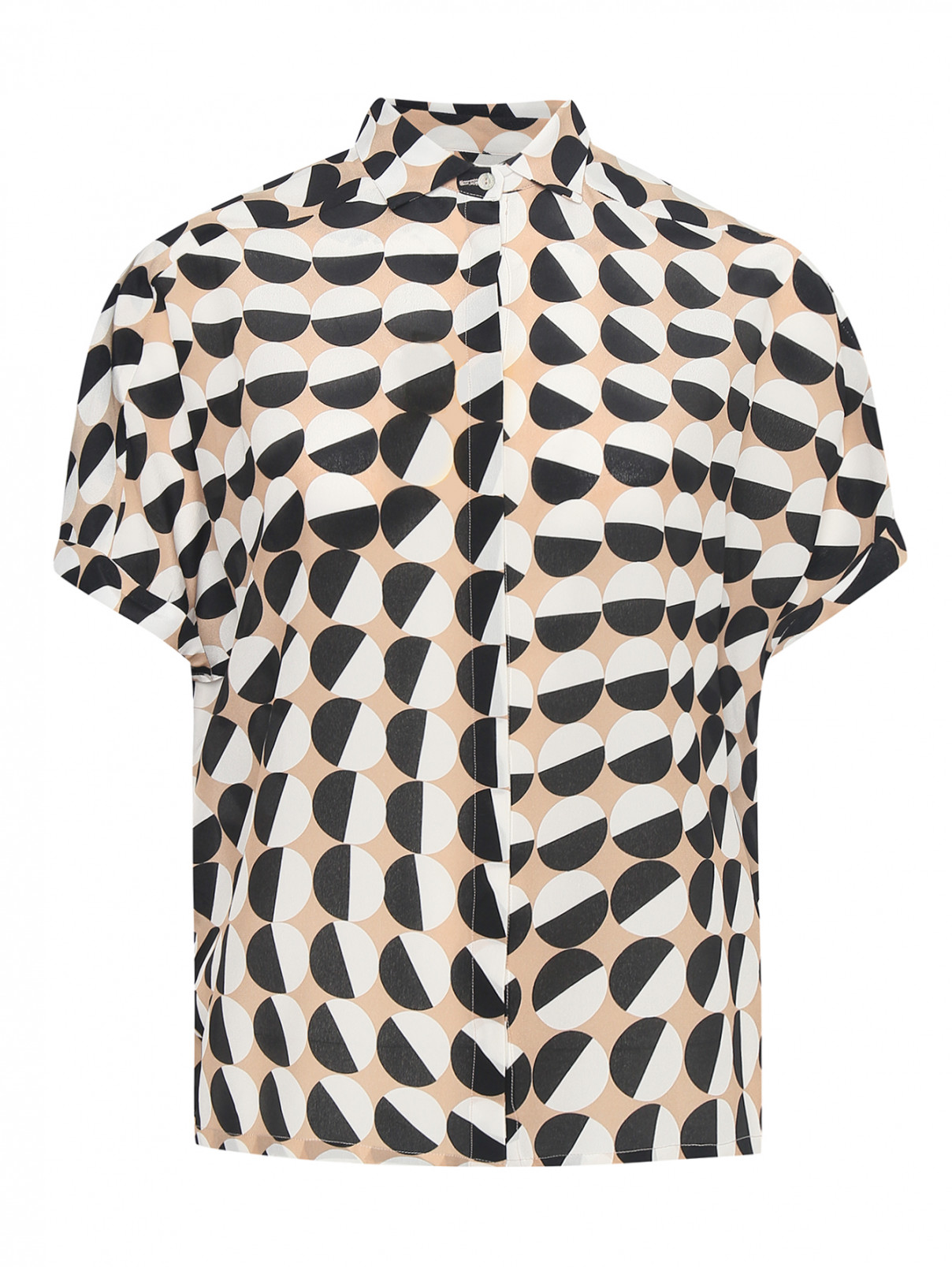 Блуза из шелка с принтом Barba Napoli  –  Общий вид