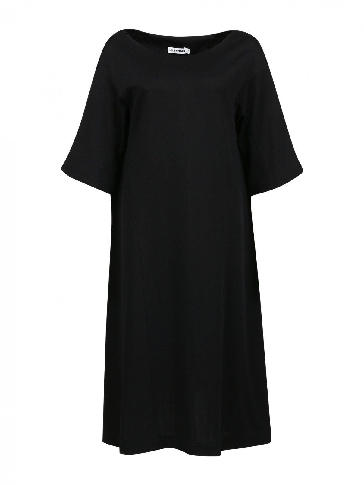 Платье прямого фасона Jil Sander  –  Общий вид  – Цвет:  Черный