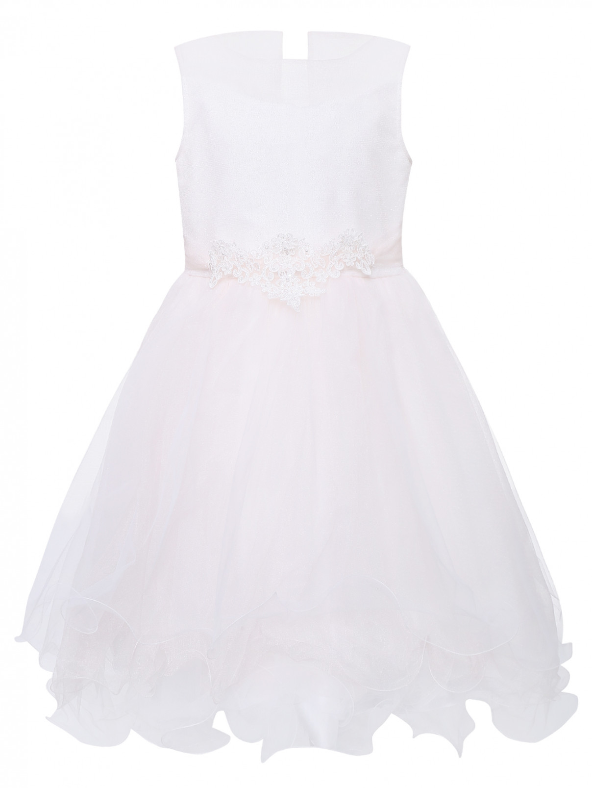 Платье бальное с пышной юбкой Bimbalo  –  Общий вид  – Цвет:  Белый