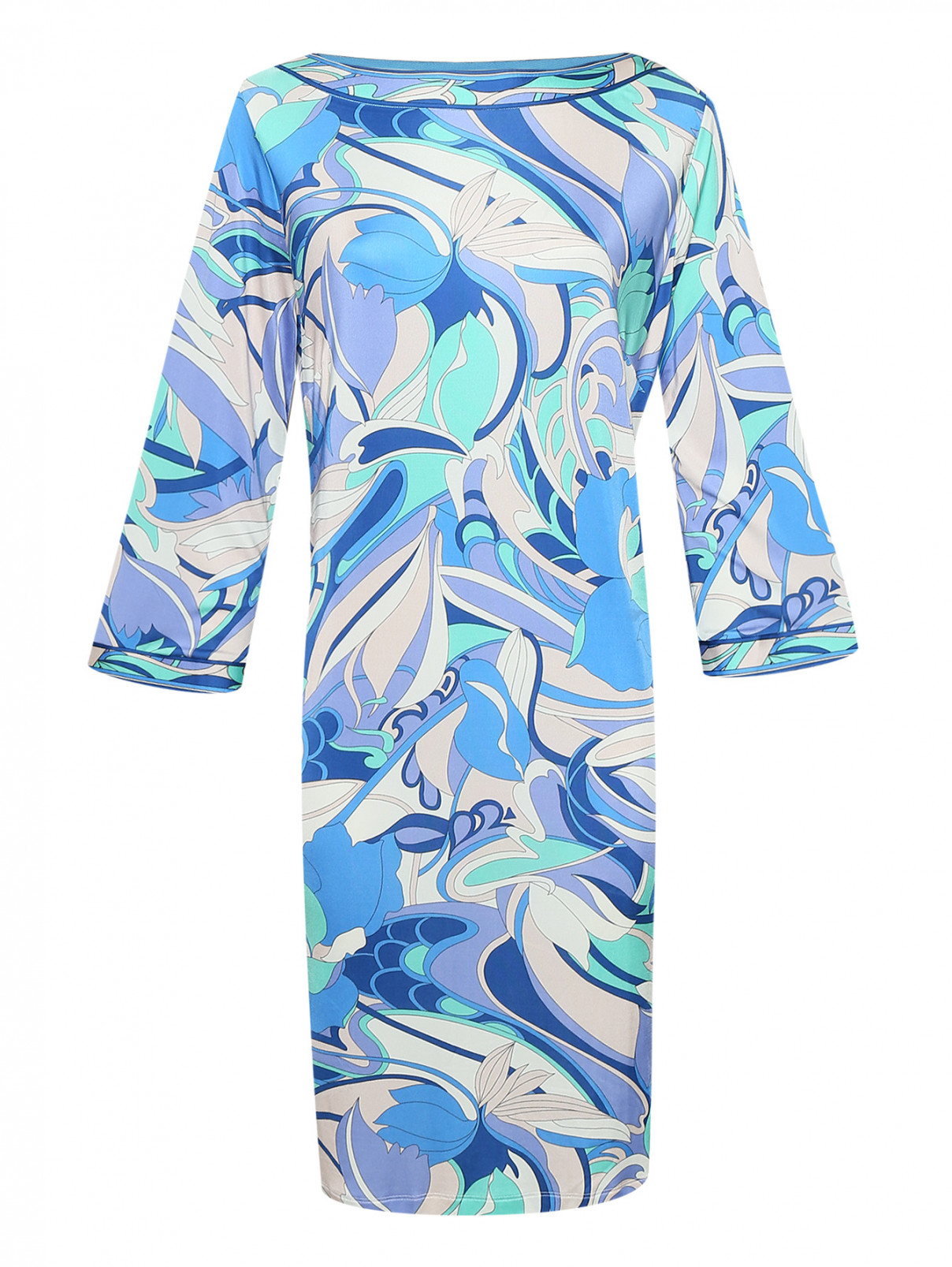 Трикотажное платье с узором Luisa Spagnoli  –  Общий вид  – Цвет:  Мультиколор