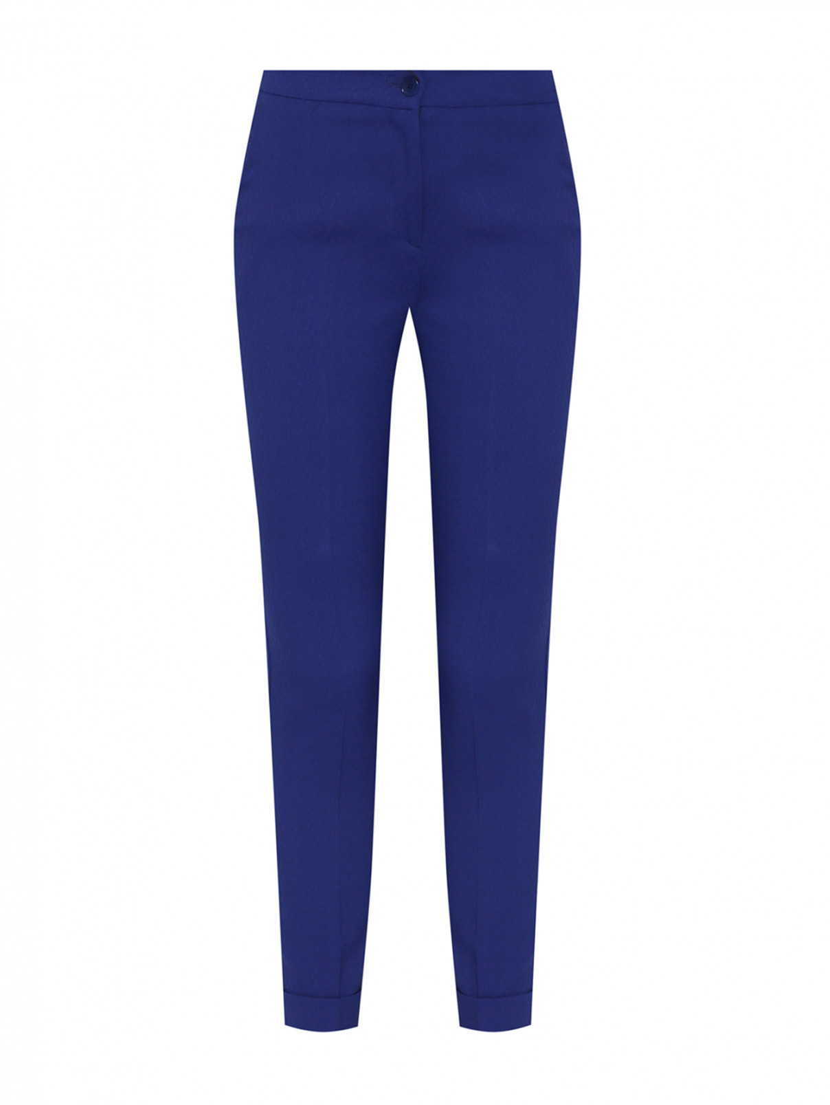 Укороченные брюки из шерсти Etro  –  Общий вид  – Цвет:  Синий