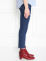 Укороченные джинсы из эластичного денима M.i.h Jeans  –  МодельВерхНиз2