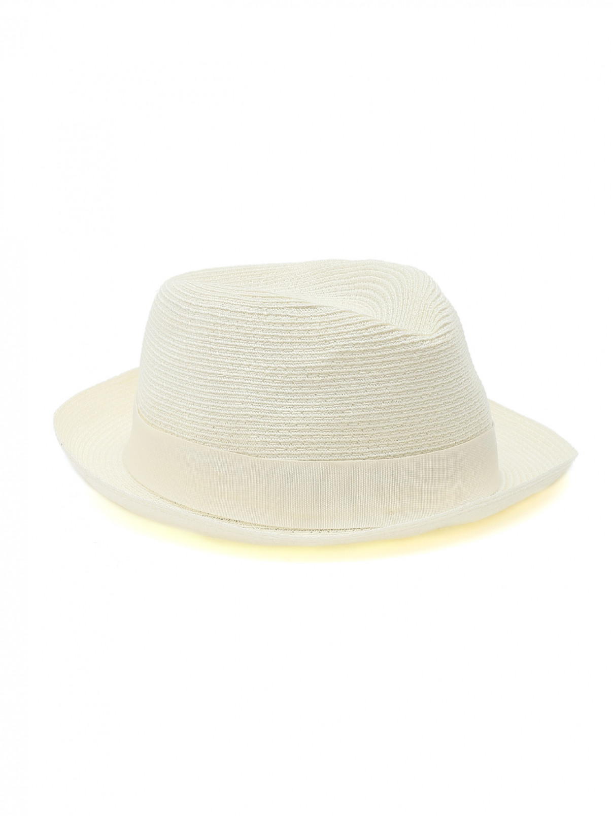 шляпа плетеная с репсовой лентой Borsalino  –  Общий вид  – Цвет:  Бежевый